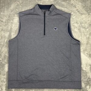 Vansport Penn State Nittany Lions Mens XL 1/4 Zip Golf Vest Navy Blue 5760